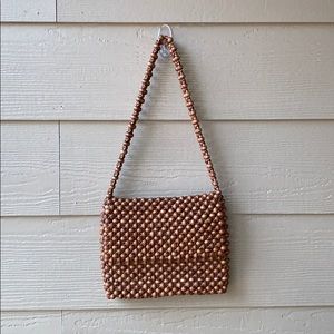 Vintage Brown Beaded Purse